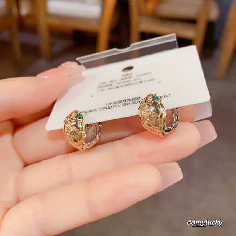 Fashion Snake Earrings: Unique Gold And Sier Color-Block Design, Lightweight High-Quality Jewelry Ddmylucky