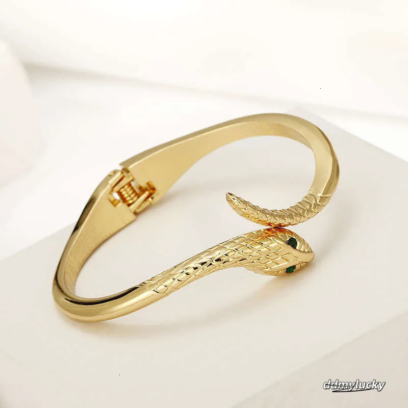 Gold-Plated Snake Bracelet - Fashionable Zinc Alloy Bangle For Women And Girls Ddmylucky