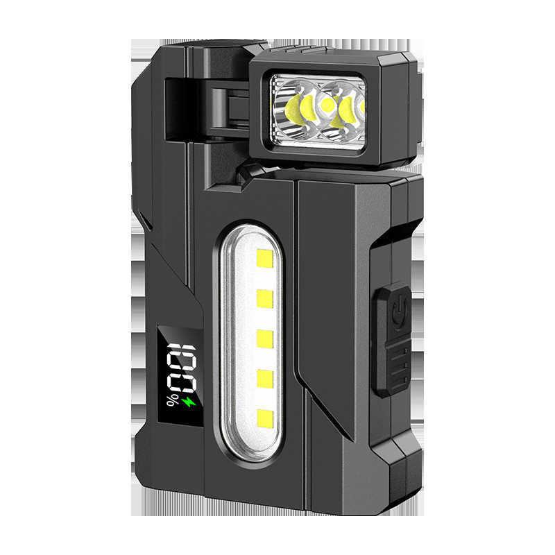 Flashlight Work Light New Magnetic Work Light USB Charging Digital Display Multiangle Rotatable Red Blue Police W251025