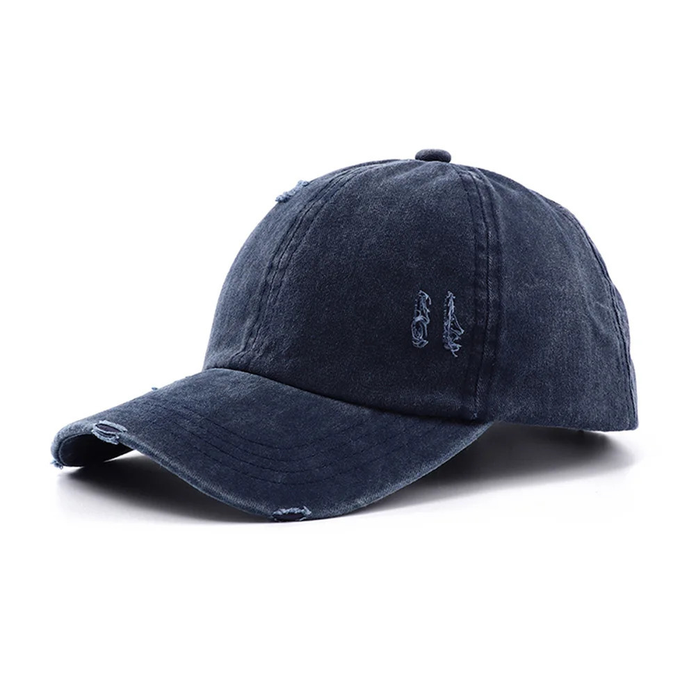 Leopard Print Vintage Washed Cotton Baseball Cap Women Hip Hop Ponytail Messy Buns Outdoor Sport Hats Accessories 251023