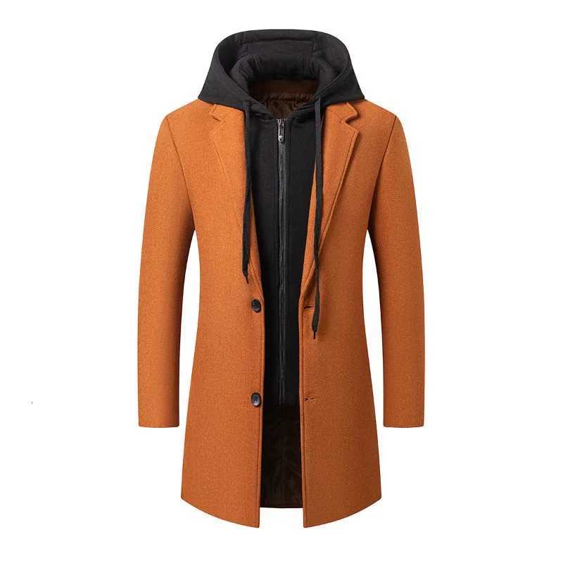 New Fashion Men Hooded Overcoats Casual Woolen Blends Cashmere Long Trench Coats Male Winter Coats Business Casual Jackets 4XLT251025
