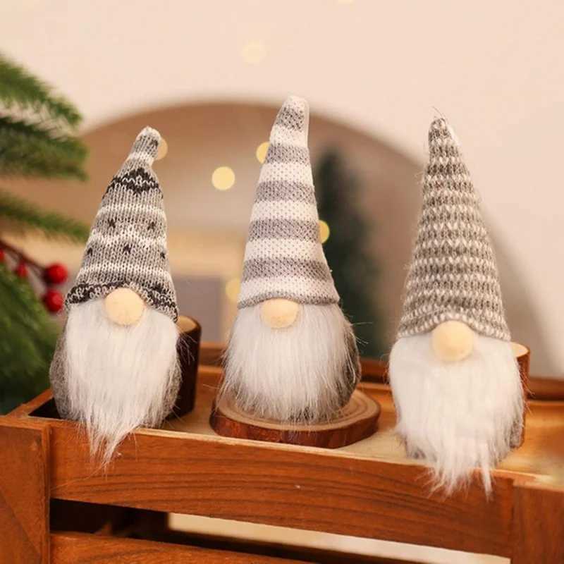 3pcs Christmas Hanging Decorations Swedish Handmade Plush Santa Elves Holiday Tree Ornaments Home Christmas Decor C2510241