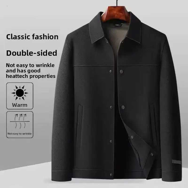 2025 AutumnWinter New Mens Double sided Intimate Coat Jacket with 70 Wool Content Thickened Warm Business Leisure CoatT251025