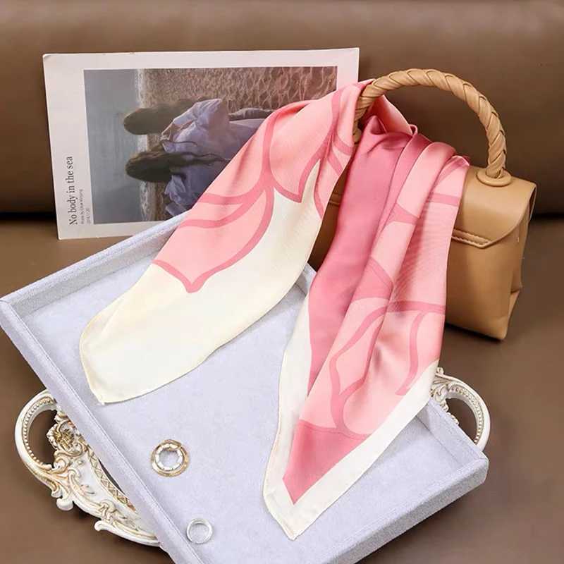 1pcs 70cm ral Silk Scarf for Wen Simated Silk Fresh and Elegant Versatile Heaear Clothing Bags and Square Scarf Y251024