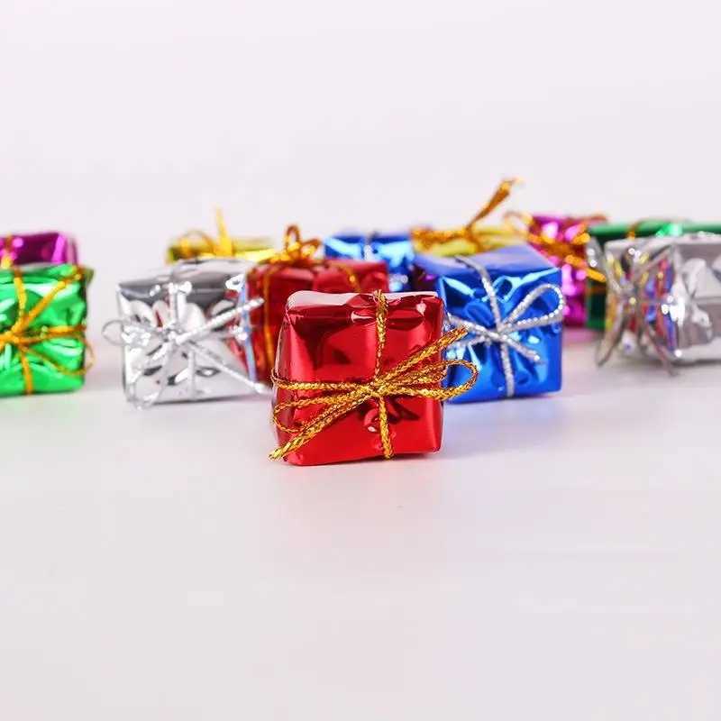 Christmas Mini Box Ornaments Foam Gift Box Color Candy Box Xmas Tree Hanging Pendant New Year Party Christmas Decoration C251024