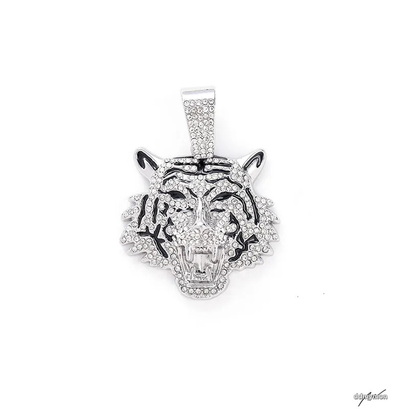 Men's Alloy Cuban Chain Necklace With 3D Tiger Pendant - Hip Hop Style Statement Jewelry Ddmymon