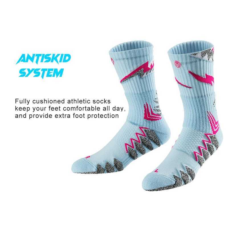 Athletic Mens Crew Socks with Thicker Padding Elastic Sport Basketball Socks For Outdoor Activities Comfy Socks Y251024