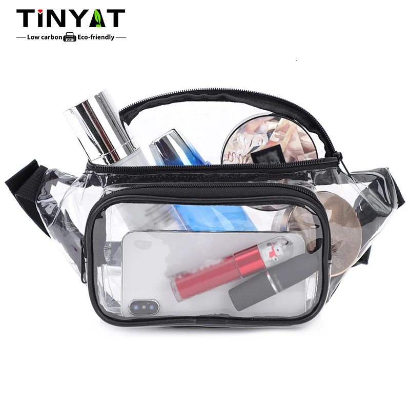 TINYAT Clear Womens bags Transparent Chest pack Fanny packs for women Waterproof Running Music Festival Sports Travel 251023