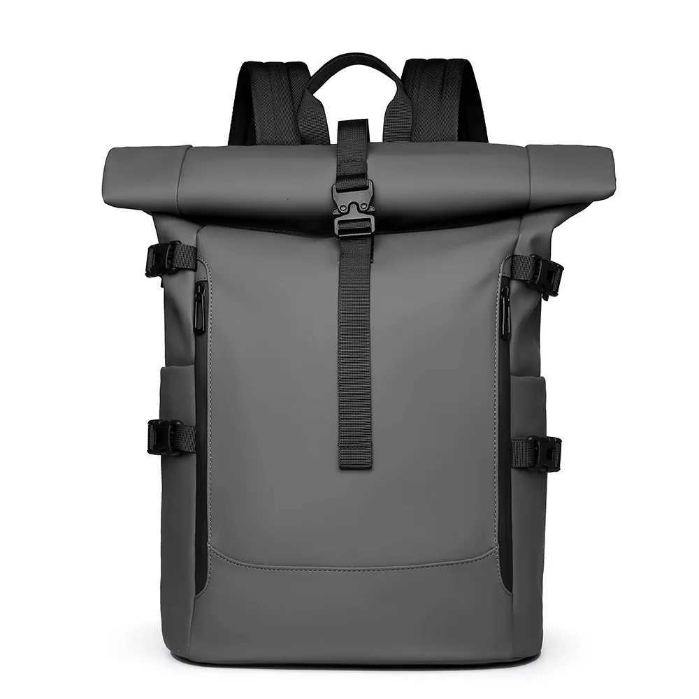New Shoulder Bag Mens Senior Sense of Business Computer Outdoor Leisure Rolled Edge Travel Backpack Fashion Commuting W251025