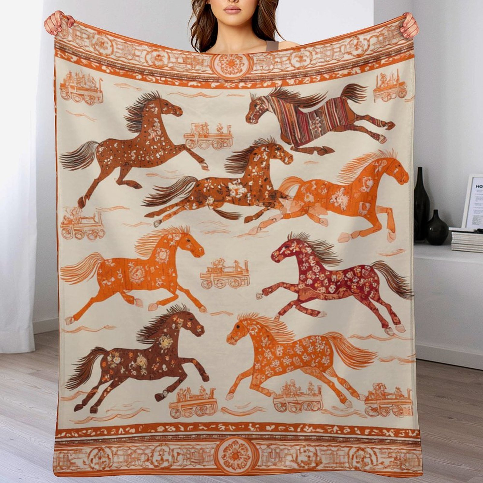 H Designer Horse blanket blanket throw cashmere vibration blanket copert Home Travel Throw Summer Air Conditioner Beach home bedding blankets throws H