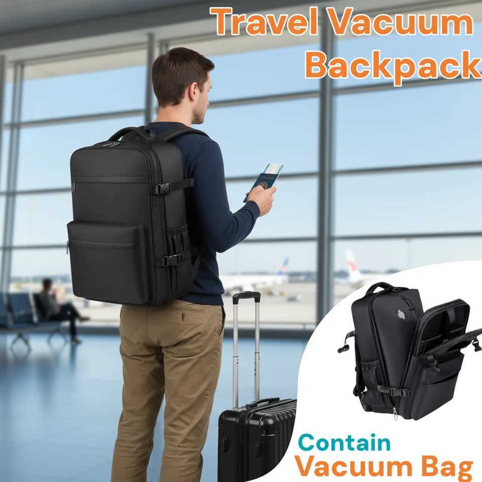 Large Capacity Expandable Vacuum Backpack Travel Bag for Men And Women Business Laptop School Bag with Storage for Men And Women W251025