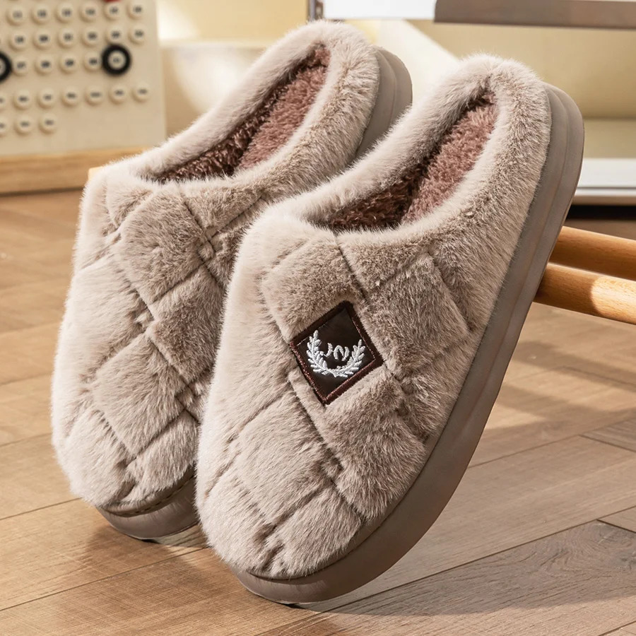 Pmoiste Fur Slippers Men Home EVA Platform Cushion Warm Soft er Living Room Shoes Cozy Nonslip High Quality Indoor251020