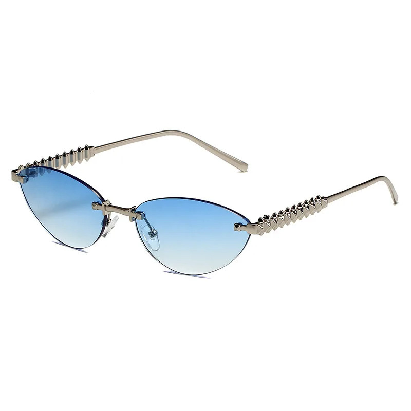 INS Fashion Cat Eye Sunglasses Men and Women Metal Rivet Leg Sun Glasses Outdoor Sports Eye Protection 251023