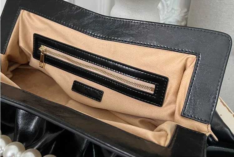Fashion Folds women Clutches Pearl chain design Lady Handbag Python Banquet Envelope Evening Bag Ladies Clutch Purses bolsas Z251024