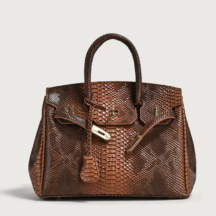 Luxury Bag 2025 New Western Retro Snakeskin Print Women Bag Large Capacity Tote Shoulder Crossbody Bag Free Shipping