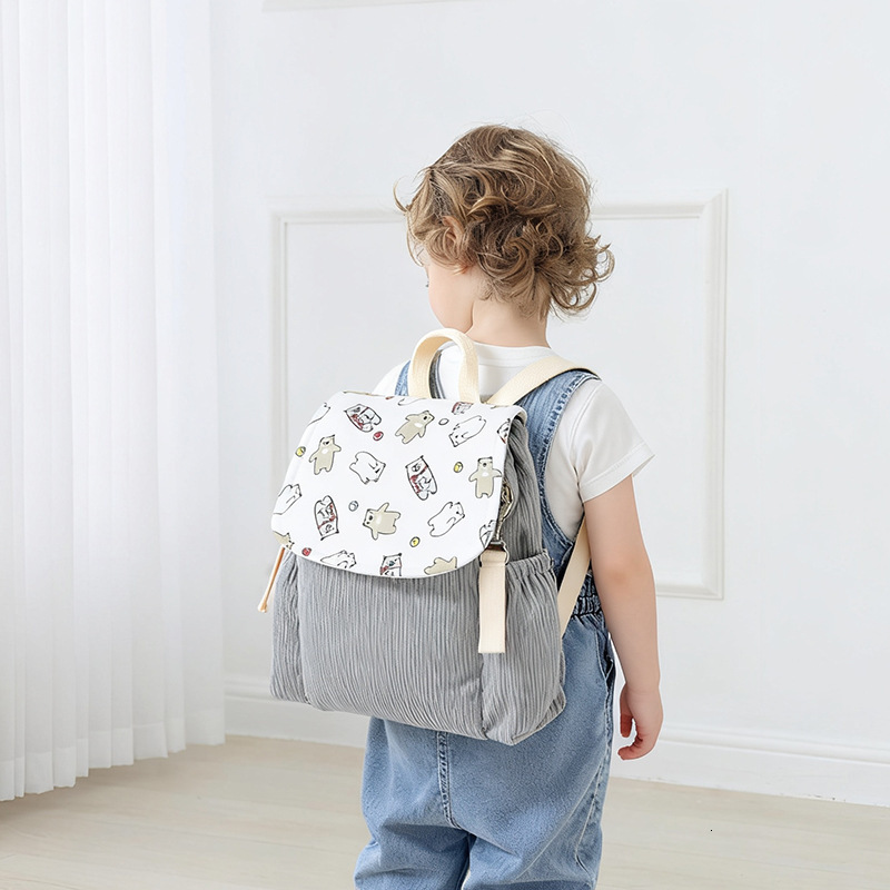 New Boys' and Girls' Designer Backpacks, Outdoor Small Backpacks for Preschoolers, Lightweight Corduroy Backpacks for Children