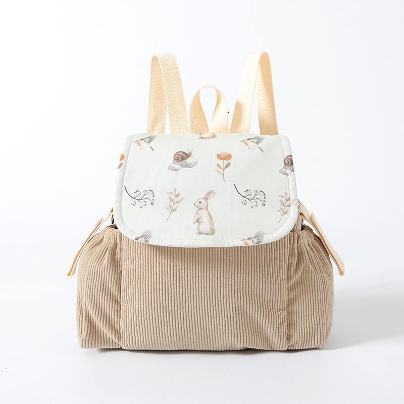 New Boys' and Girls' Designer Backpacks, Outdoor Small Backpacks for Preschoolers, Lightweight Corduroy Backpacks for Children