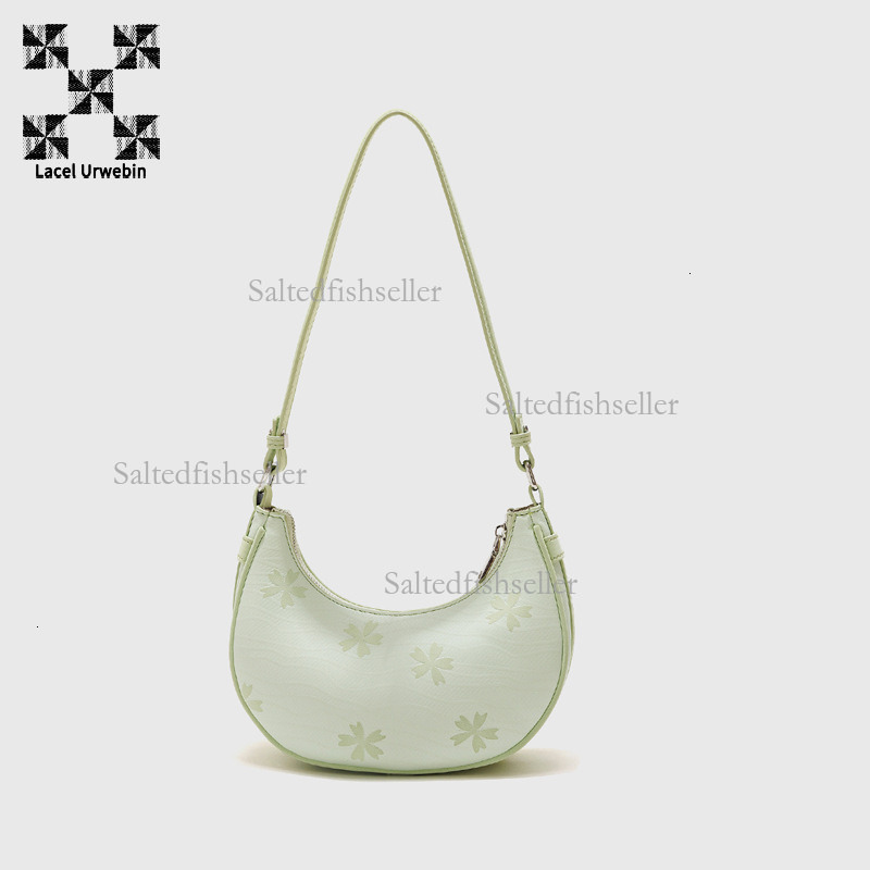 Lacel Urwebin Designer New Chinese Printed High-end Crescent Bag Fashion Lightweight Women's Casual Shoulder Crossbody Bag Luxury Simple Handbag 