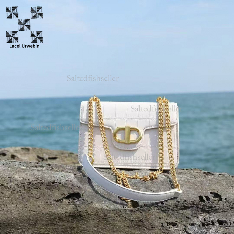 Lacel Urwebin Designer Fashion Crocodile Pattern Women's Handbag Mini New High Quality Chain Bag Versatile Daily Luxury Metal Decoration Shoulder