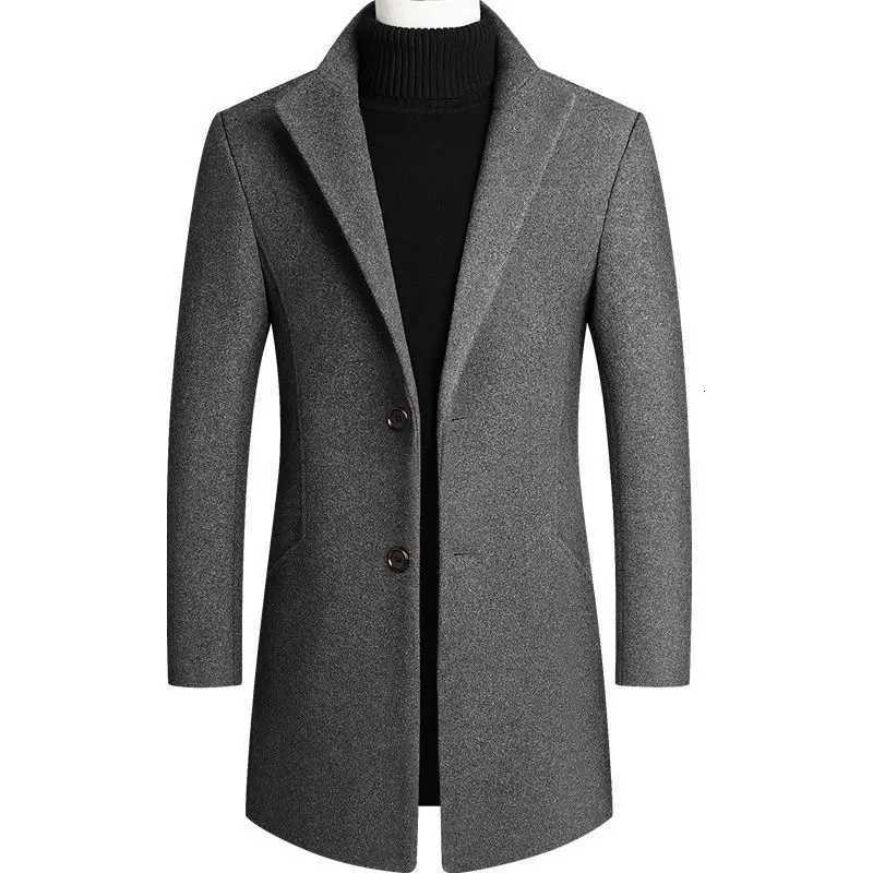 2025 Autumn Winter New Men Mid Length Wool Trench Coat Business Casual Slim Fit Multi Color Options Temperament StyleT251025