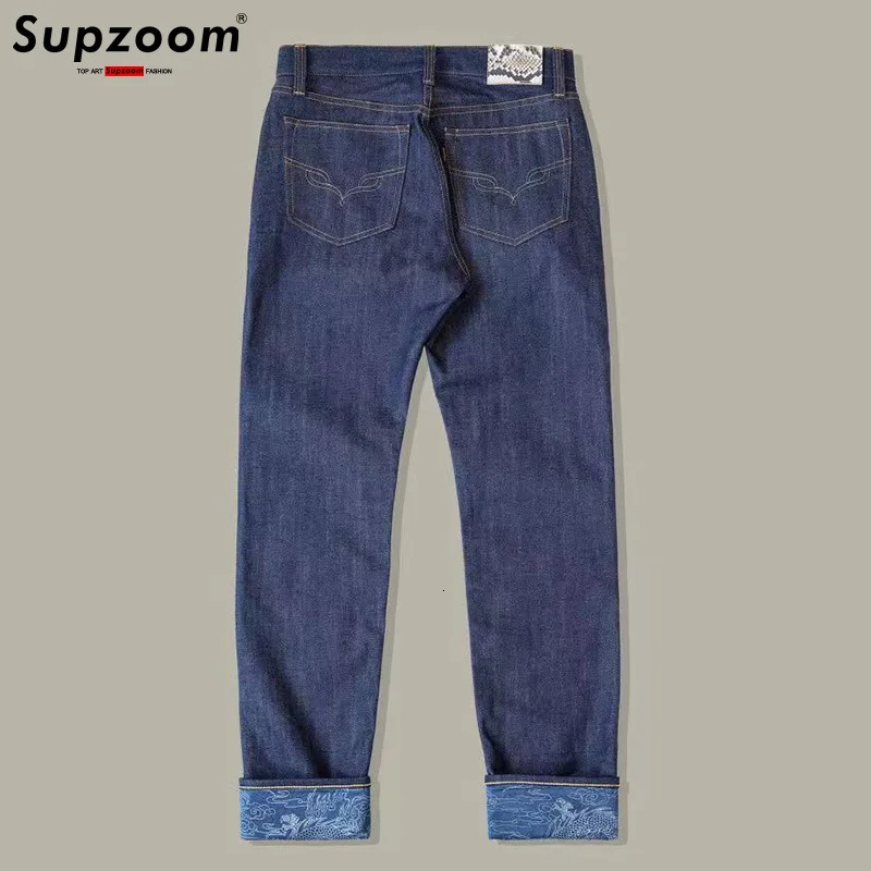 Supzoom Arrival Top Fashion Autumn Zipper Fly Stoashed Casual Retro Cargo Denim Pockets Cotton Jeans Men 251017