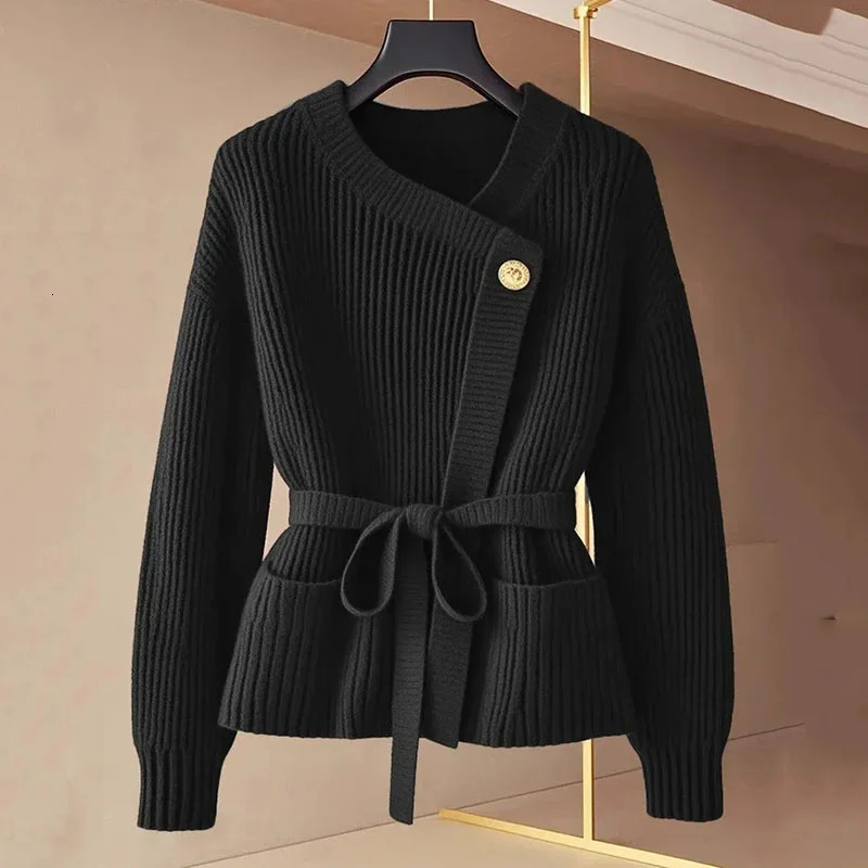 Autumn Winter Cardigan Sweater Coat Women Allmatch Fashion Temperament Knitwear Female Longsleeved Elegant Top Ladies 251021