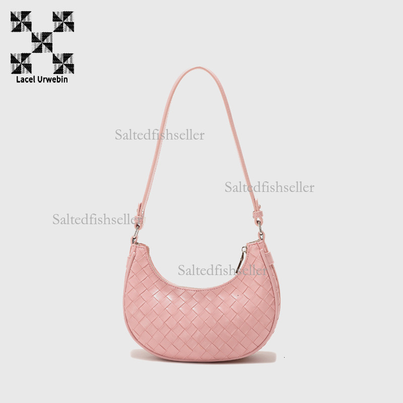 Lacel Urwebin Designer Luxury Knitted Crescent Handbag Fashion New Style Versatile High End Casual Simple Diamond Grid Single Shoulder Crossbody Bag