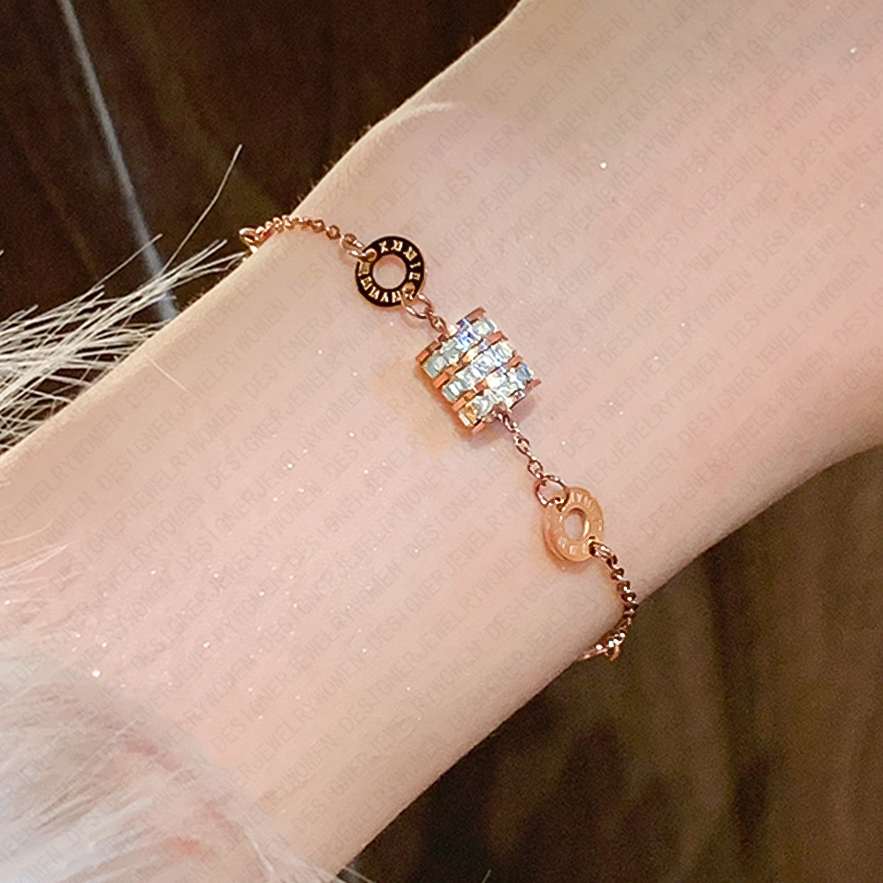 Designer Bracelet for Women Vintage Roman Numeral Bracelets Zirconia Bangle Silver Gold Rose Gold Bangles Luxury Jewlery Designer for Women Elegant Gi