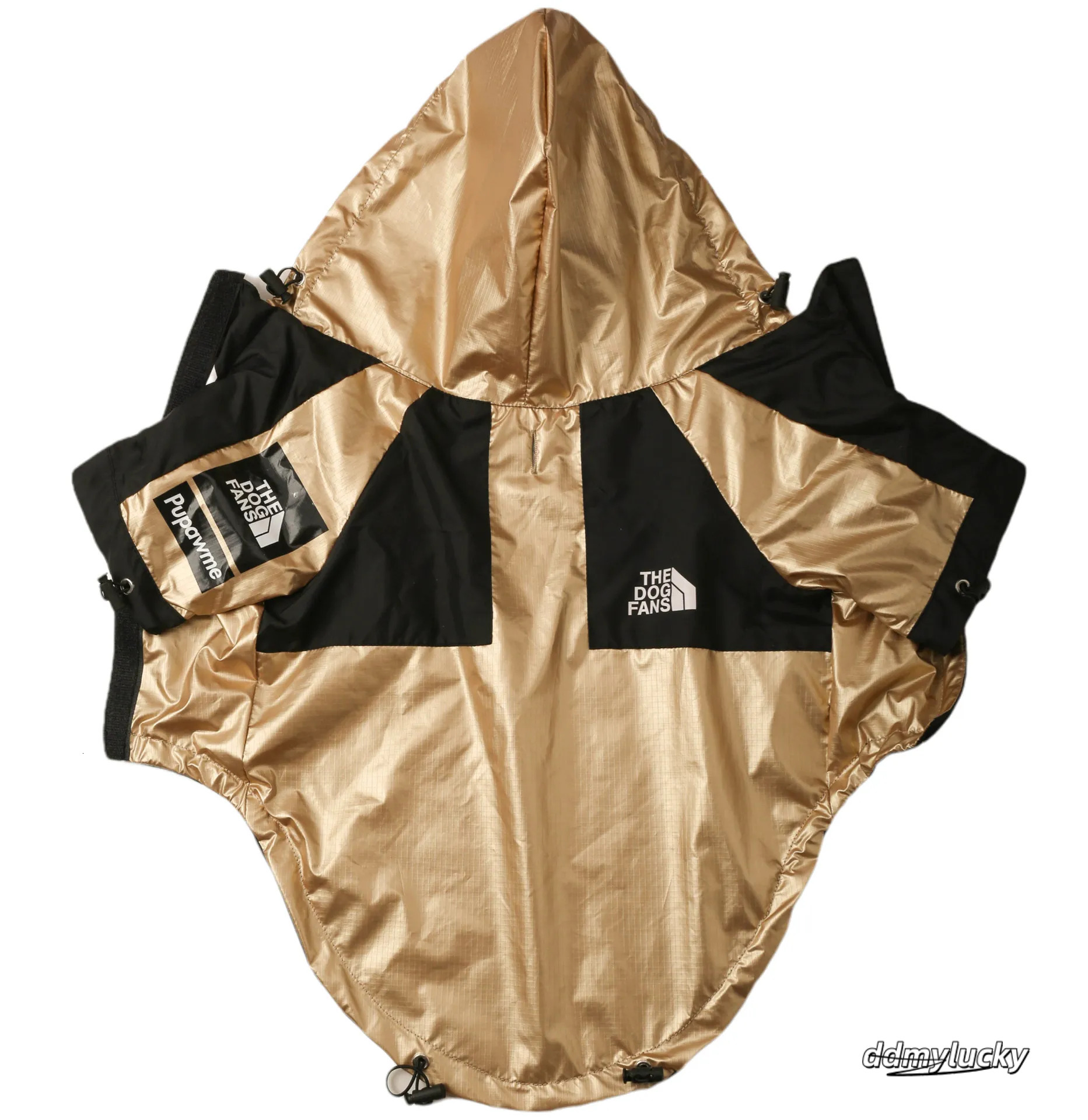 XXS Jacket For Small Breeds - Golden Windproof & Waterproof With Leash Opening, Ideal Medium Dog Jacket, Winter Warm Dachshund Coat Ddmylucky
