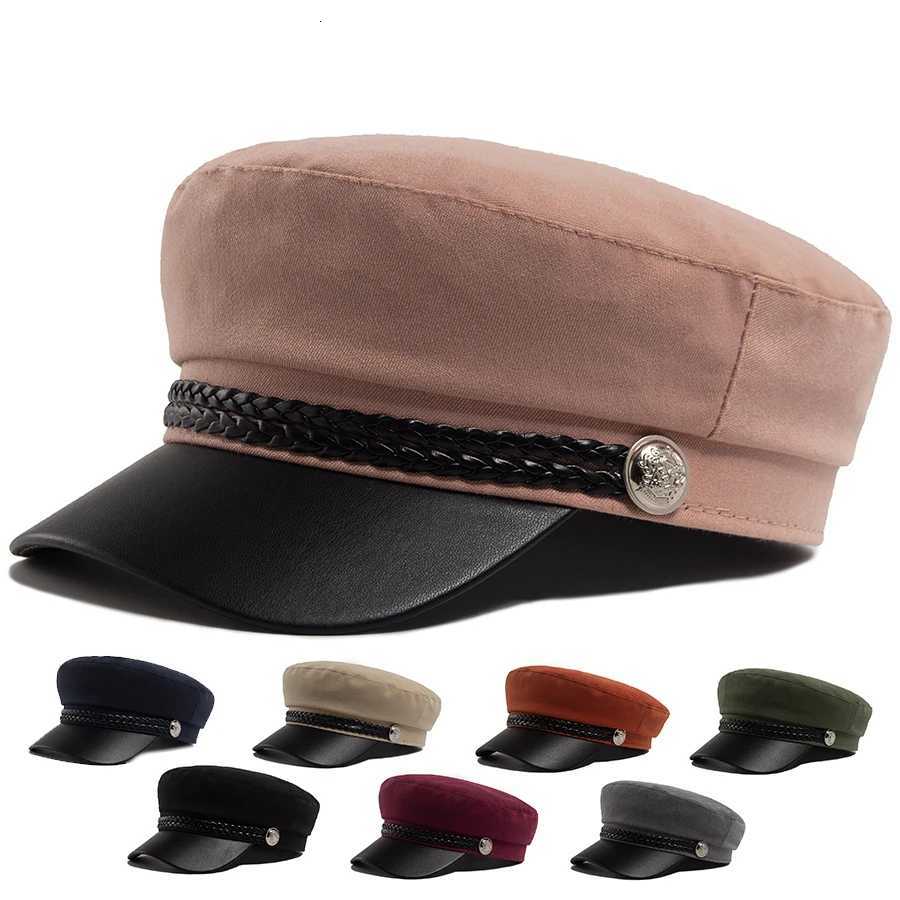 Wens Flat C PU Leather Brim Beret Soft Cloth Autumn Summer Visor Hat For Fem Luxury Fashion Newsboy Cs Ladies Girls Y251025
