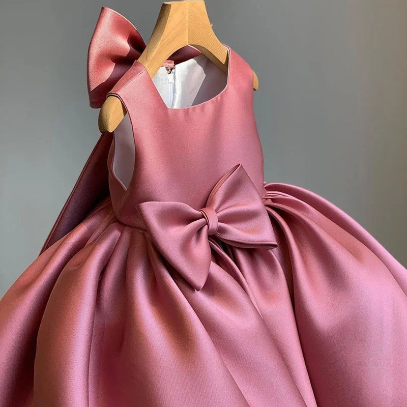 Girls Bow Princess Dresses Baby Baptism Evening Tutu Kids Birthday Party Christening Gown Ball Children Clothes Vestidos 18Y 251023