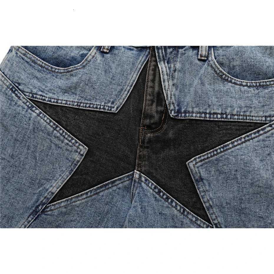 Streetwear Harajuku Denim Shorts 2025 New Men Patchwork Oversized Hip Hop Blue Jeans Shorts Summer Casual Loose ShortsXJ251025