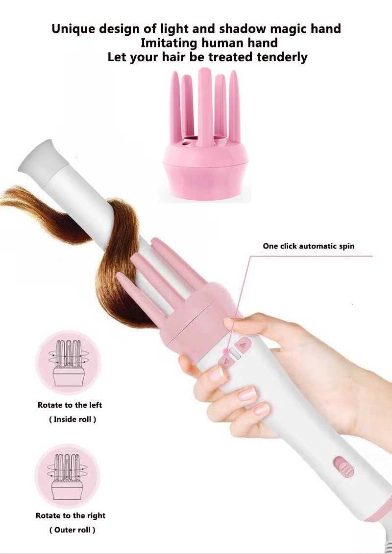 Automatic Hair Curling Iron Spiral Curling Wand Rotating Hair Curler Roller Spin Curly Tong Waver Hair Crimper Hair Styling ToolL251025