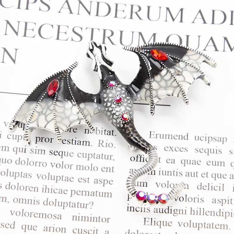 Enamel Fly Dragon Brooch for Women Men Rhinestone Beautiful Legand Animal Party Office Classic Broochs Pins Gifts Accessories J251115