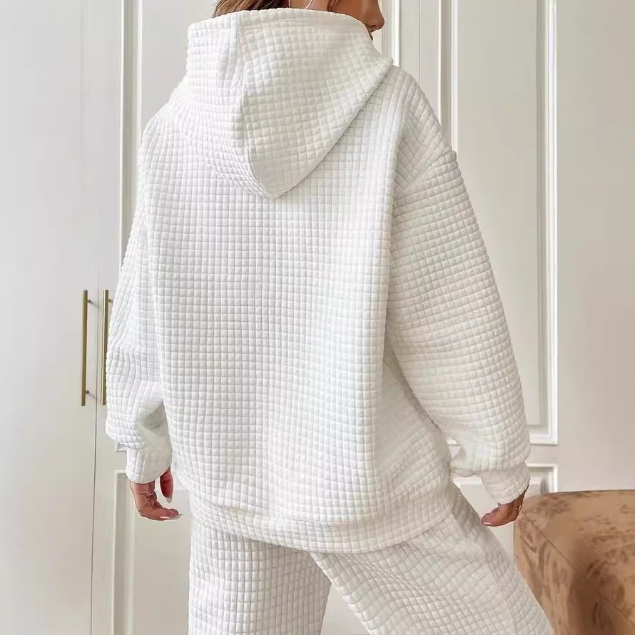 2025 Loose Pullover Long Sleeve Sweatshirt for Women with Drawstring, Drop Shoulder, Kangaroo Pocket Hoodie