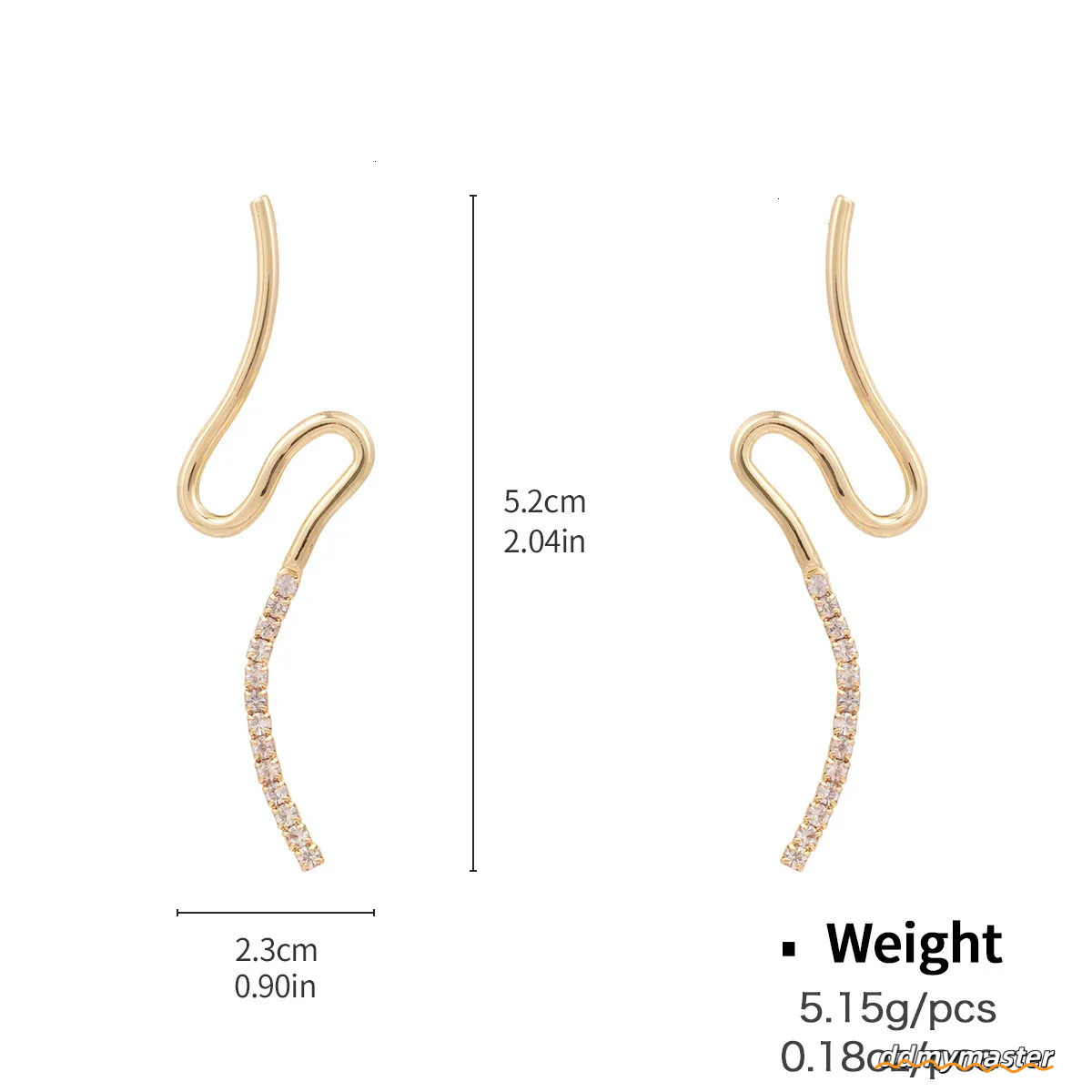 Stylish Hoop Earrings: European & American Design, Geometric Copper Earrings With Zircon Inlay Ddmymaster