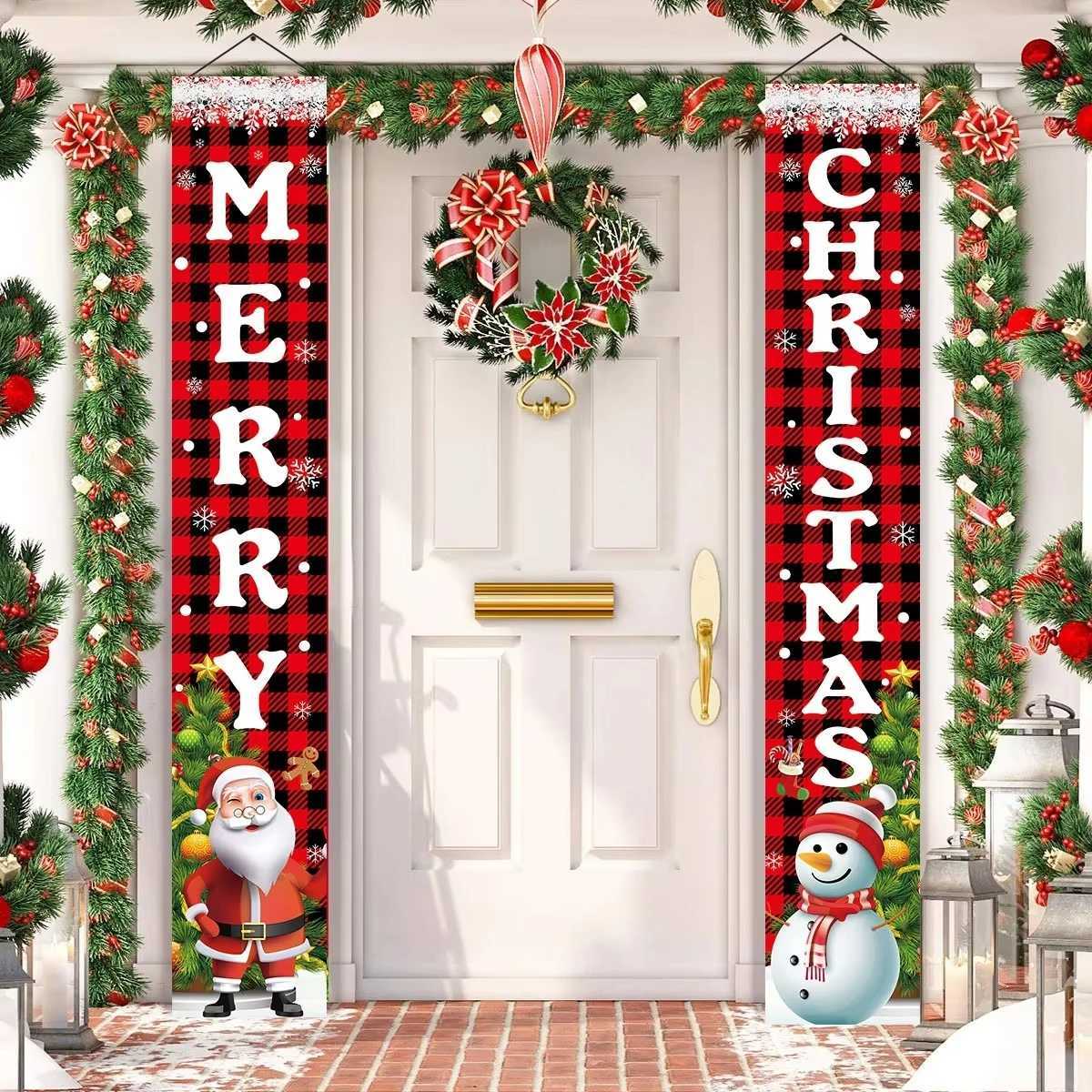 Santa Claus Christmas Door Banner Merry Christmas Decorations for Home 2024 Christmas Ornament Xmas Navidad Gift New Year 2025 C251024