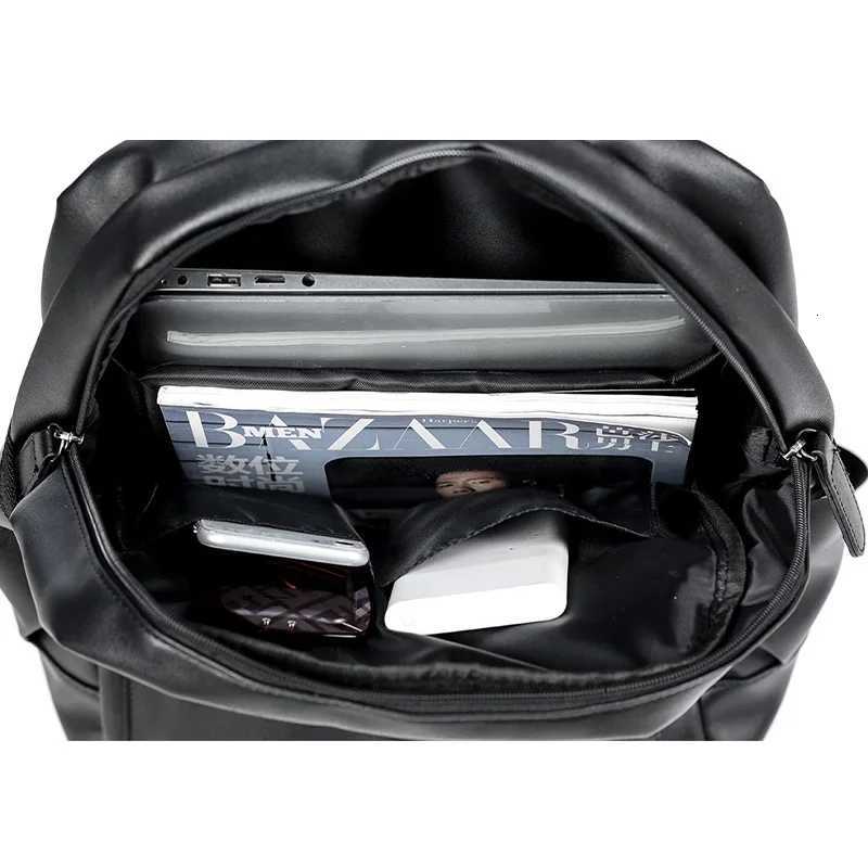 Men Backpack Pu Leather Fashion Waterproof Travel Bag Casual 14 inch laptop backpack W251025