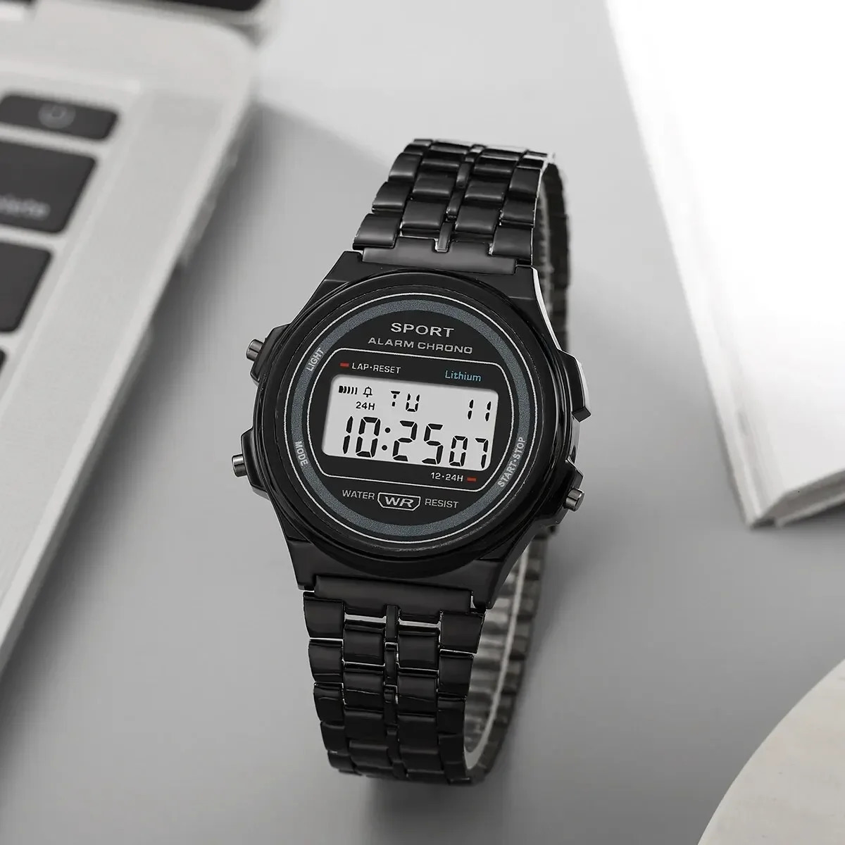 Fashion Women Casual LED Electronic WatchDigital Stainless Steel Sports Military Round Watches Men Electronic Wrist Watch Clock 251021