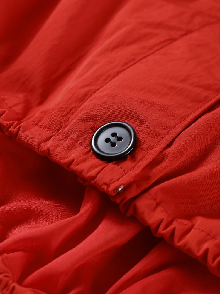 Casual Red Short Jacket Women Loose Turndown Collar Singlebreasted Long Sleeve Coats Female 2025 Autumn Fashion Lady Outwears 251015