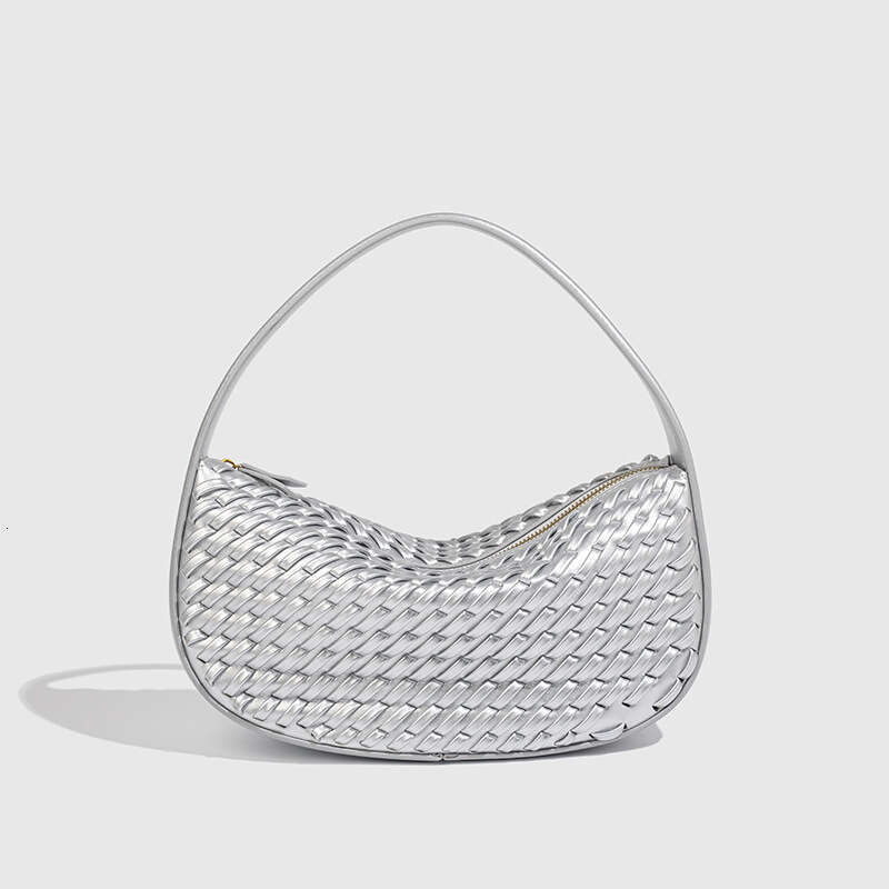 Autumn 2025 New Women's Woven Effect Handheld Zipper Exquisite Versatile Crossbody Bag