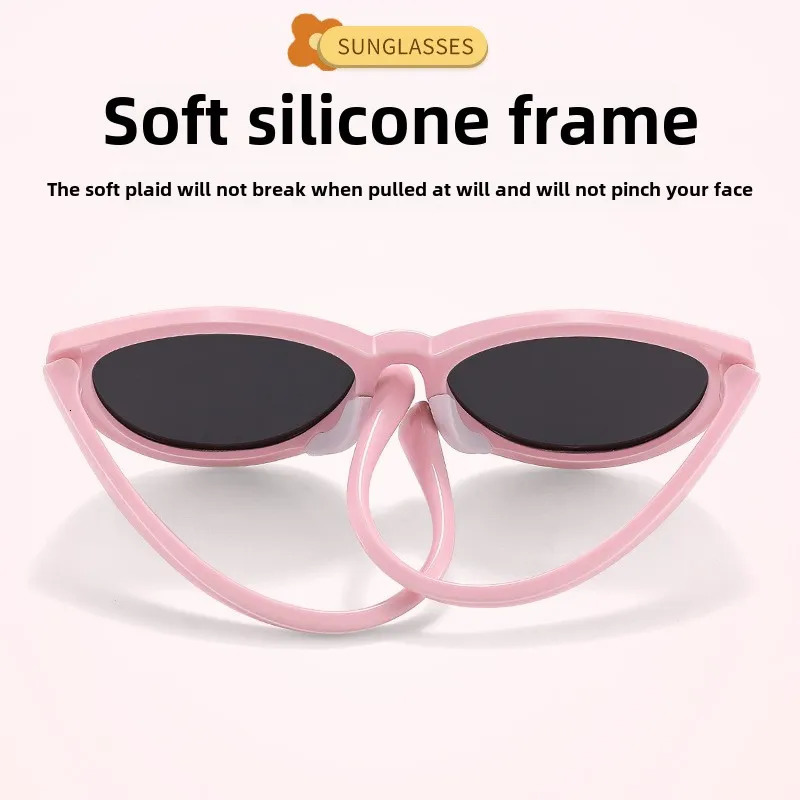 Cute and stylish childrens cat eye sunglasses UV resistant durable and cool sunglasses suitable for children aged 213 251023