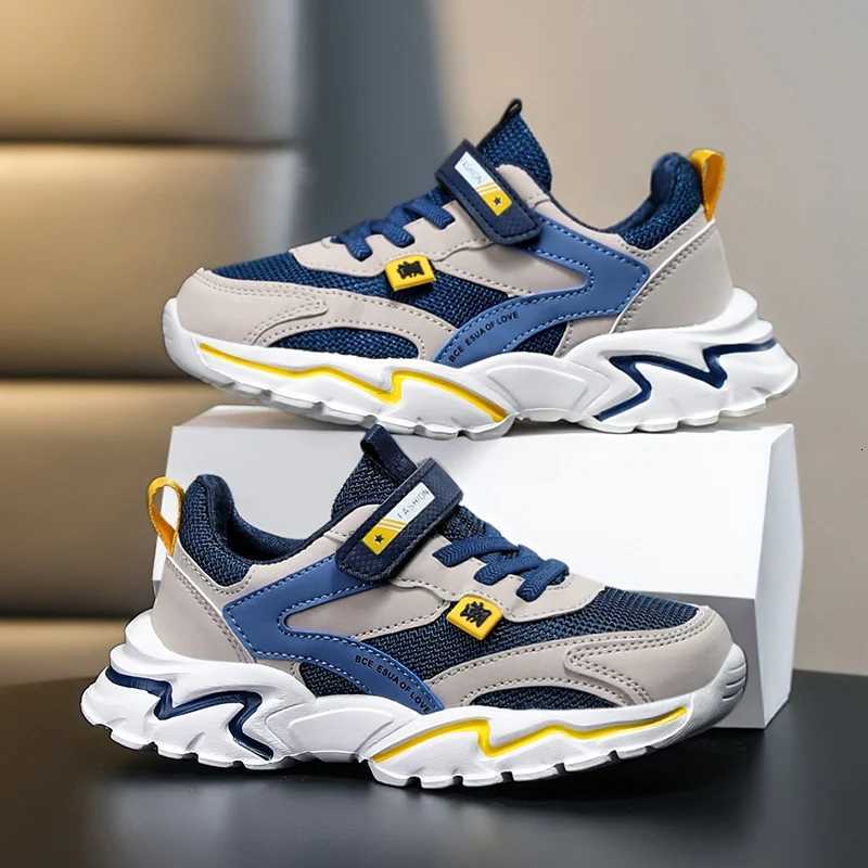 Kid Sneakers Sport Shoes for Boys Fashion Leather Children Breathable Mesh Comfort Shoes Casual Walking Outdoor Running ShoesT251025