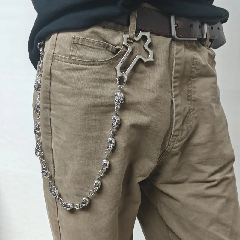 Heavy Metal Retro y2k Cross Snakes Body Skull Pants Chain Neogothic Men And Women Fashion Ones Waist Accessories 251023
