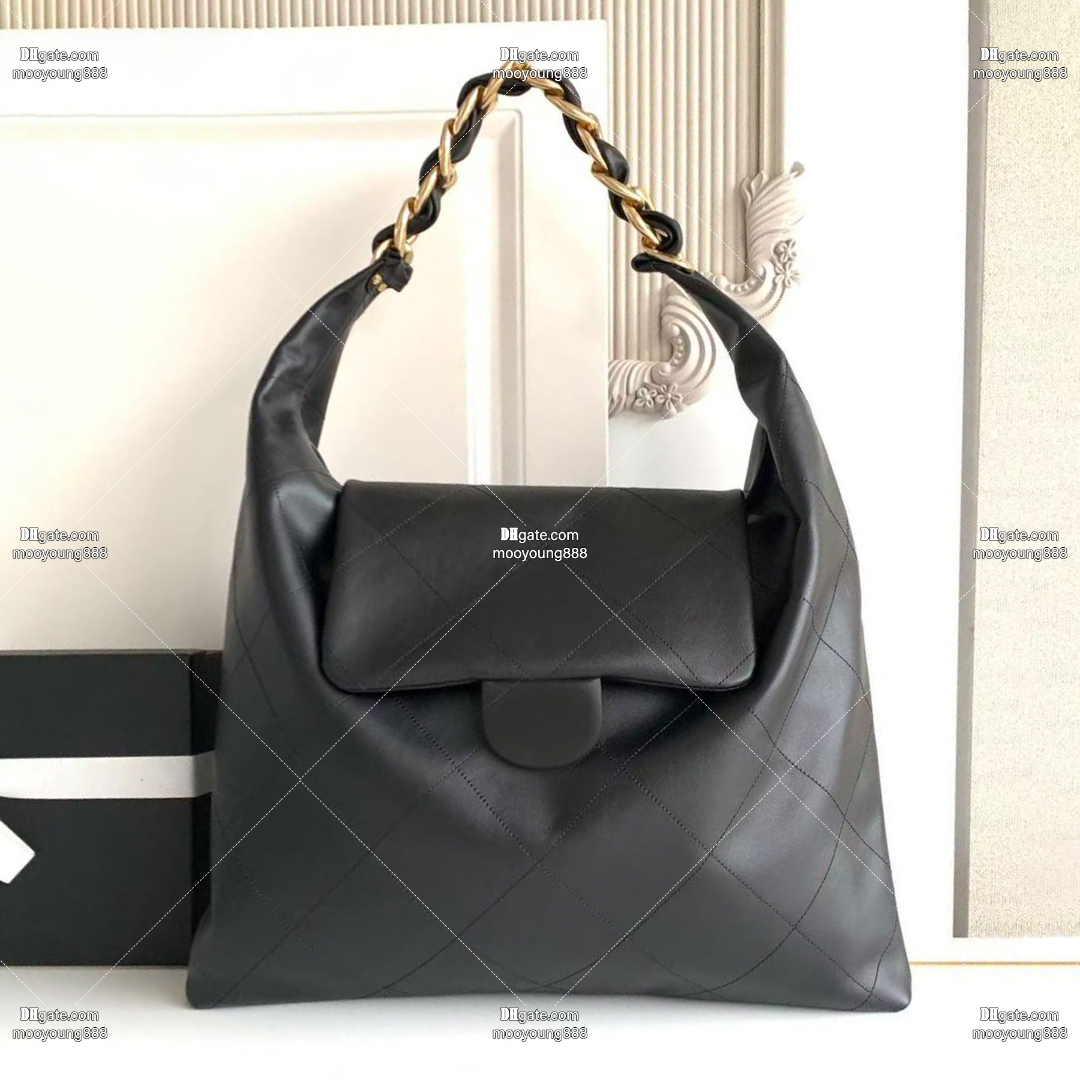 12A Upgrade Mirror Quality Designer Maxi Hobo Bag 53cm Tote Bags for Women Quilted Handbags Genuine Leather Shoulder Bag Black Purse AS5839