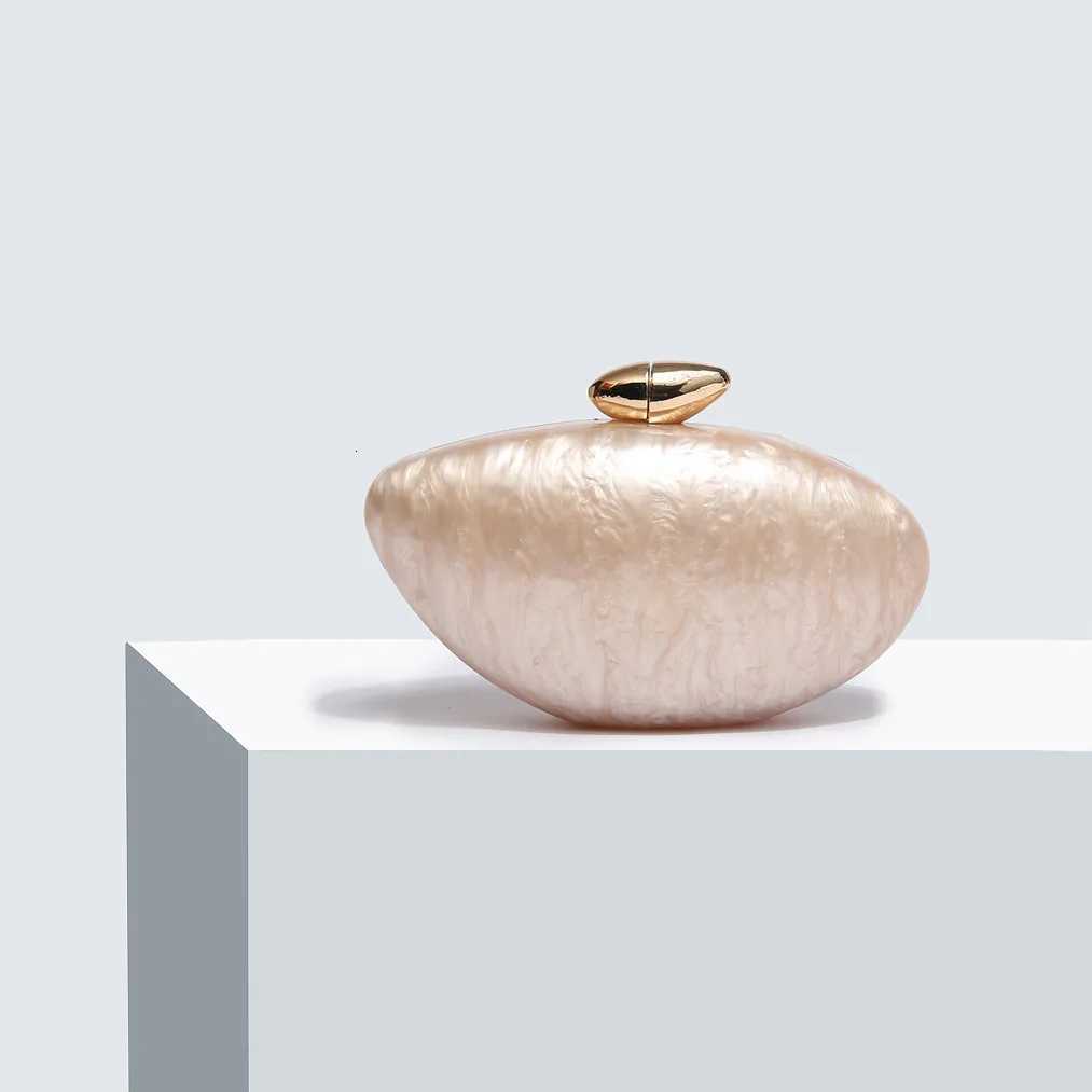 2025 New Designer Evening Bag for Women Trendy Acrylic Clutch Purse with Chain Elegant Ellipse Shoulder Bag for Party Wedding Z251024