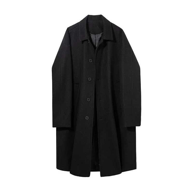 TFETTERS Brand Long Woollen Overcoat Man 2025 Autumn Winter New Solid Color Korean Fashion Coats for Men Casual Shopping ClothesT251025