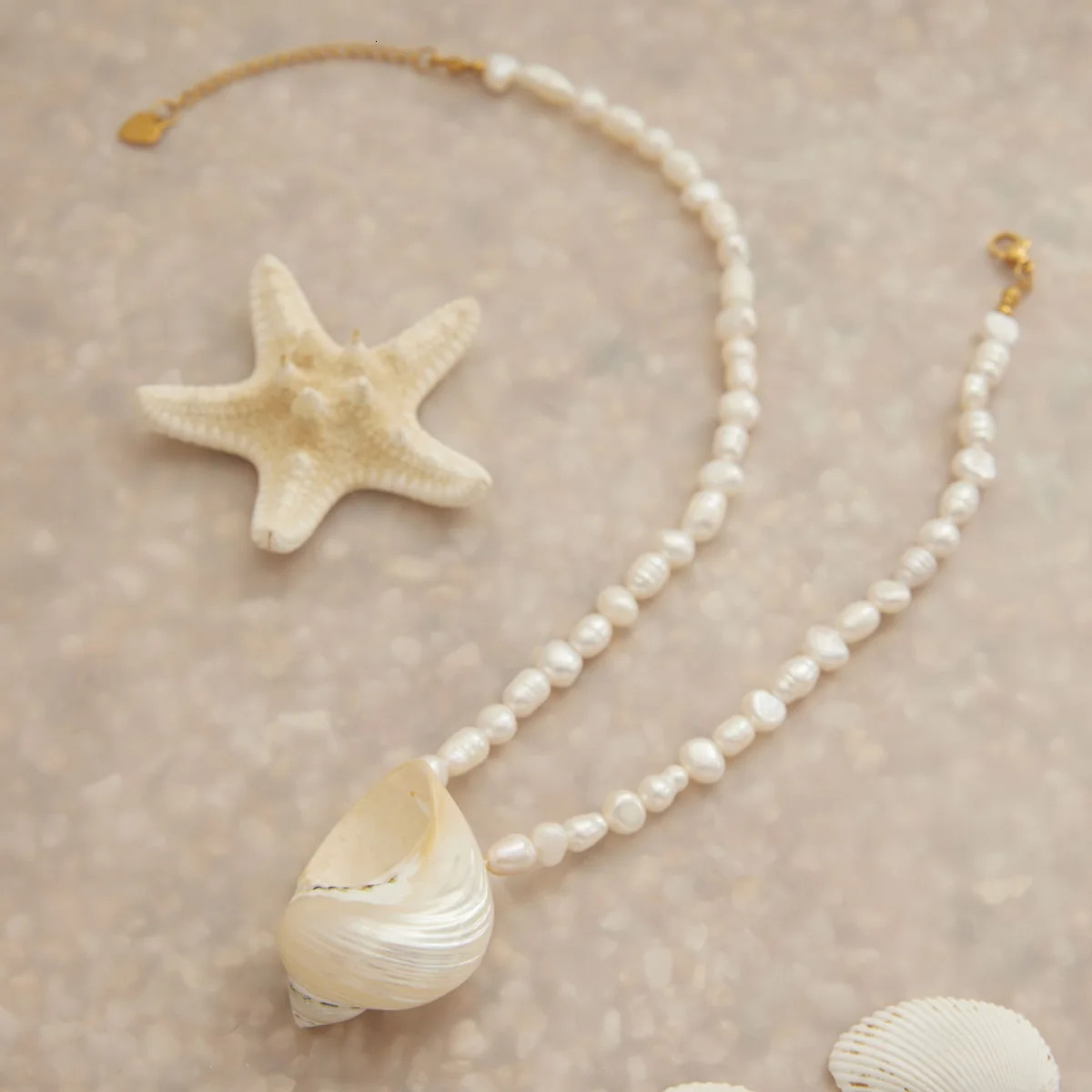 Yori Natural Baroque Freshwater Pearl Clavicle Necklace Vacation Beach Stainless Steel Charm Jewelry Trendy 251016