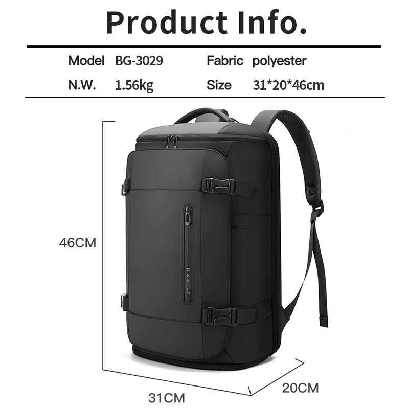 BANGE Carry On Backpack Cabin Bag Travel Backpack for Men Shoes Handle Luggage Leisure Laptop Backpack mochila para viaje cabina W251025