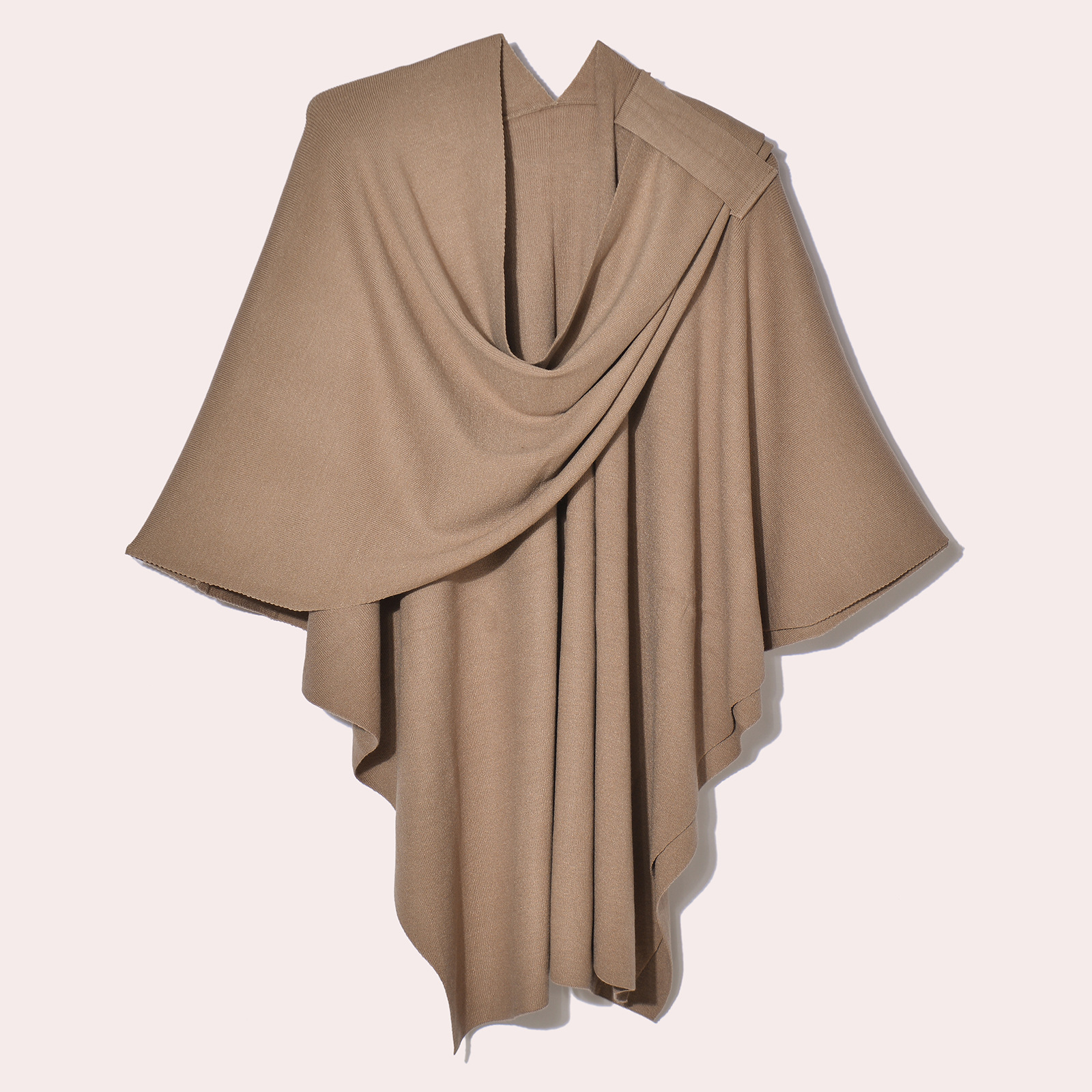 Knitted Solid Color Tie Shawl Coat for Women Portable Versatile Warm Tassel Cardigan Elegant Coat